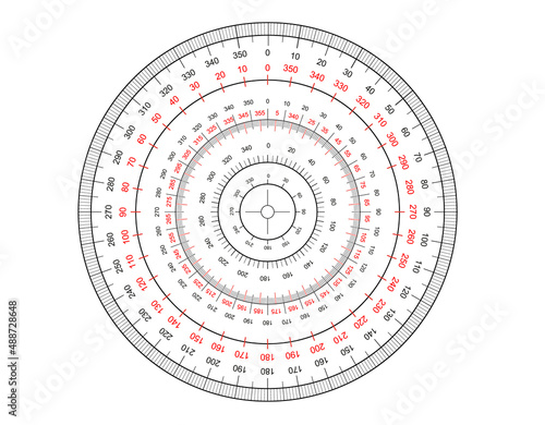 Measuring circle scale. Level indicator, measurement acceleration, circular meter, round meter