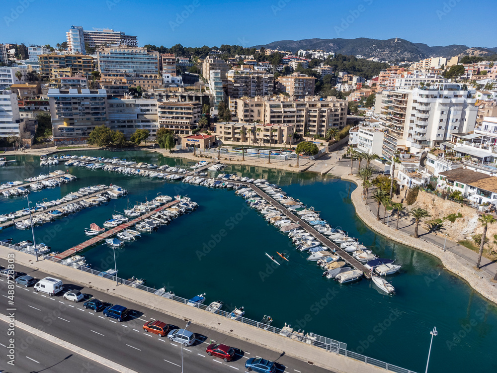 Can Barbara Dock aerial view, Palma Mallorca, Balearic Islands, Spain