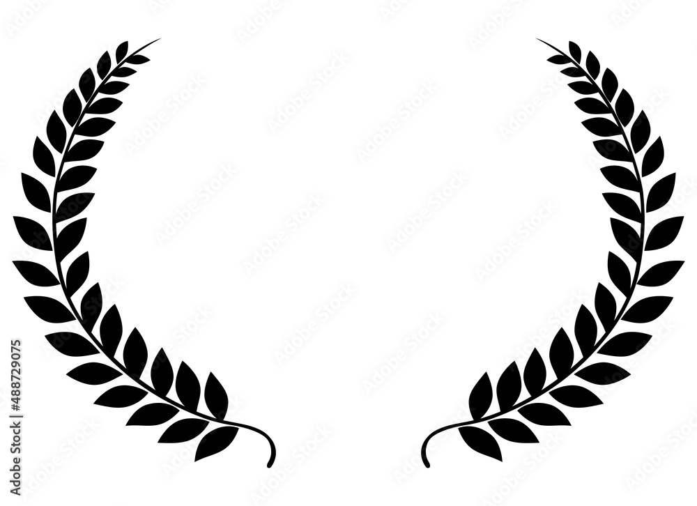 custom made wallpaper toronto digital月桂冠　横長フレーム　黒　イラスト素材