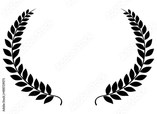 Wallpaper Mural 月桂冠　横長フレーム　黒　イラスト素材 Torontodigital.ca