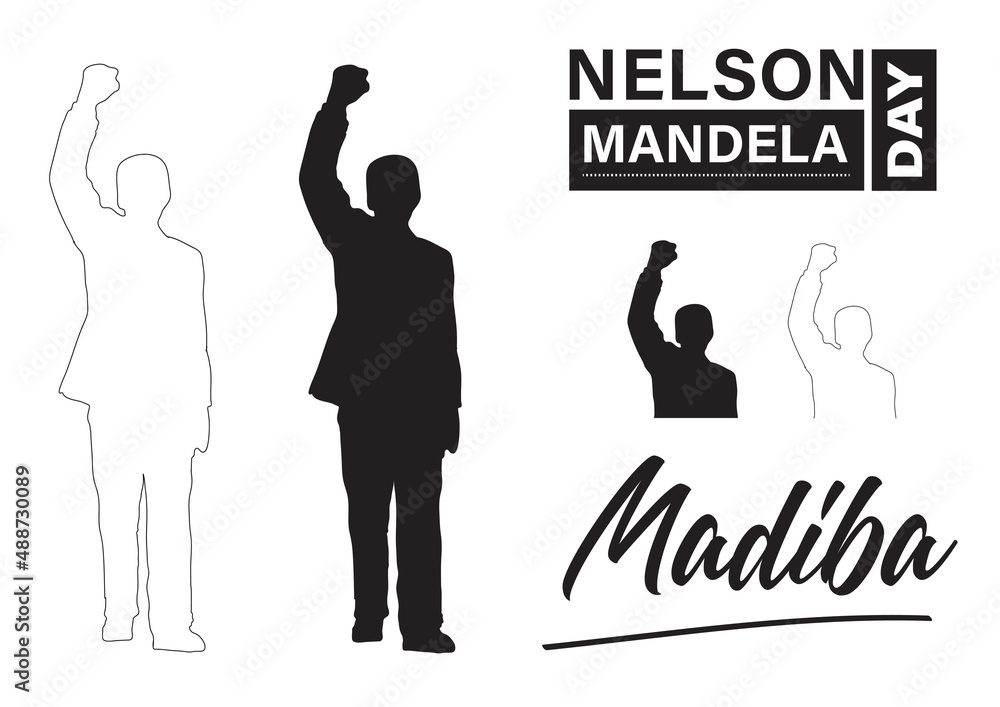 Nelson Mandela day 14 July. Vector graphic elements. Nelson Mandela day 14 July. Vector graphic elements.