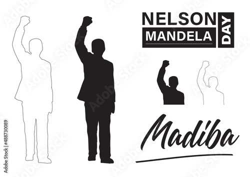 Nelson Mandela day 14 July. Vector graphic elements.  photo