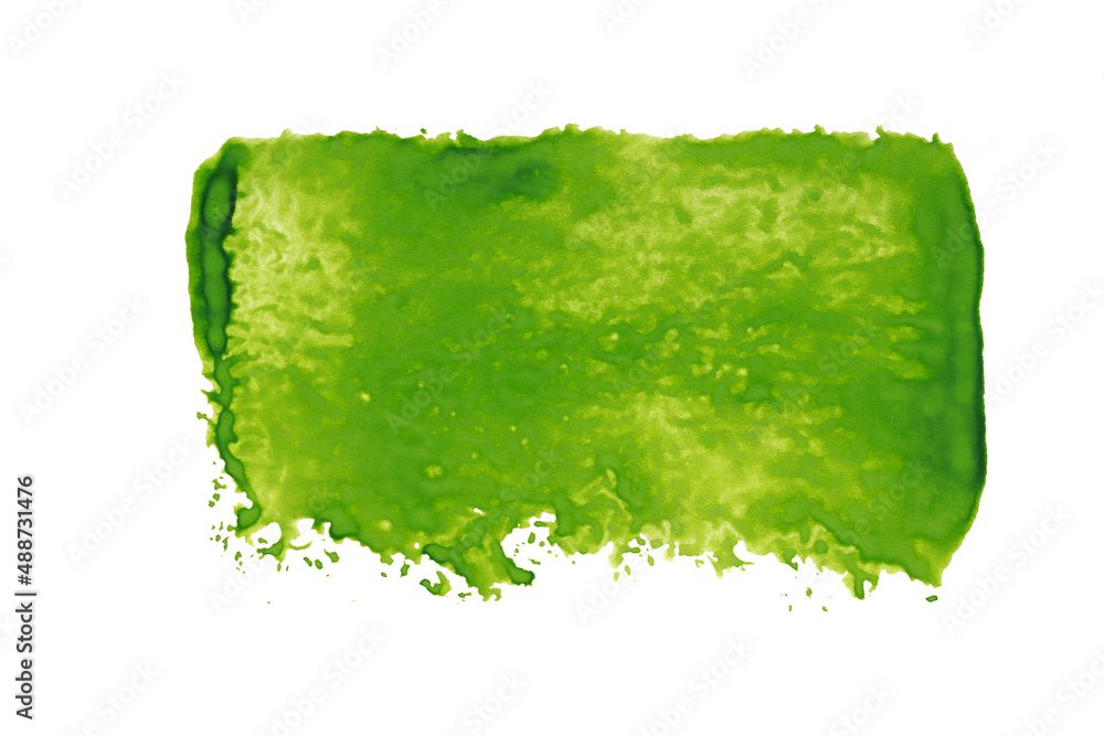green stroke applied with a paint roller isolated on white background green stroke applied with a paint roller isolated on white background