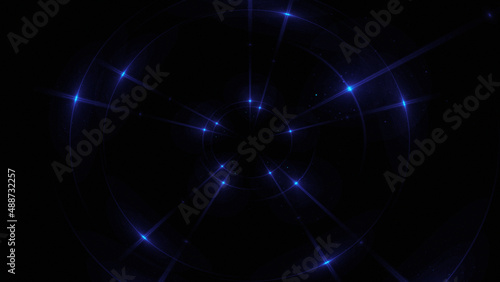 Bright abstract background with leaks. Lighting tunnel. Magic portal. Vivid sphere lens