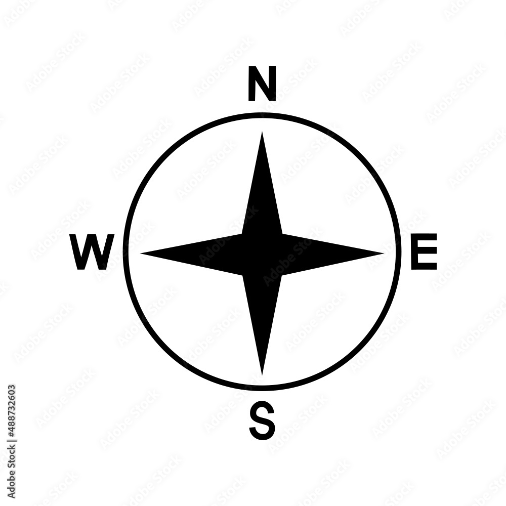 Compass icon on white background. Compass icon on white background.