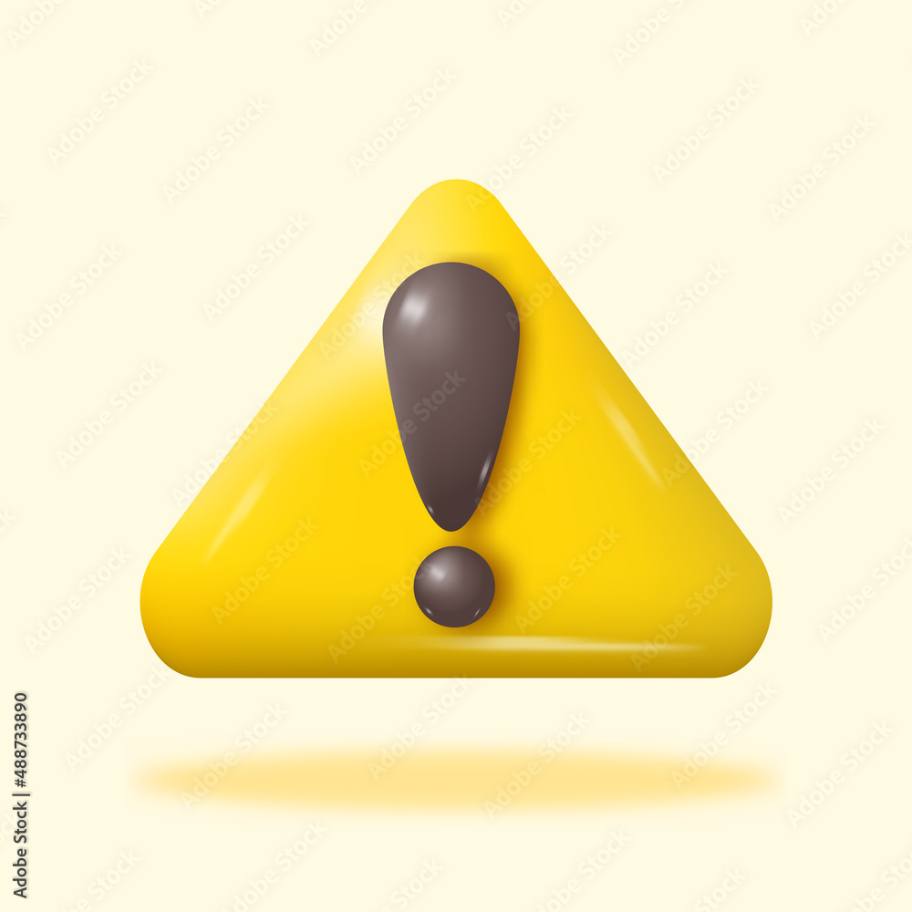 Realistic yellow triangle warning sign vector illustration. Realistic yellow triangle warning sign vector illustration.