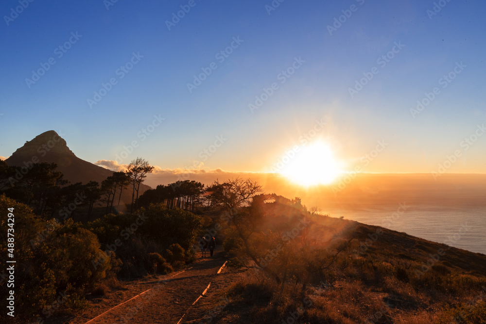 Lion's Head at sunset. Lion's Head in Cape Town, South Africa