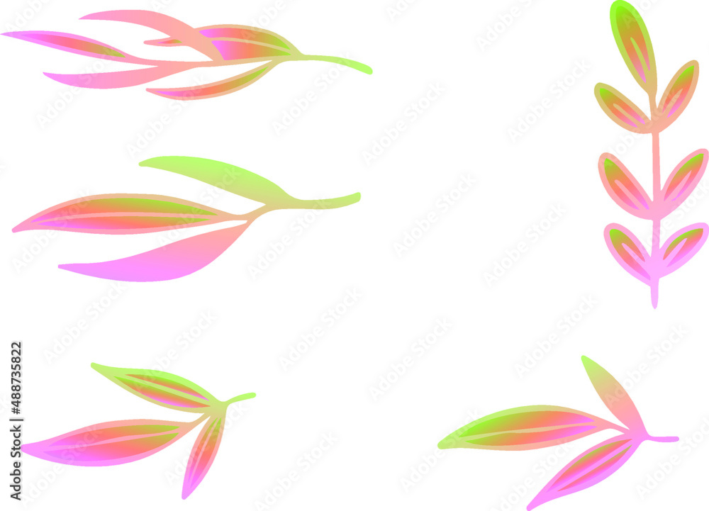 Watercolour  flower branches with leaves vector