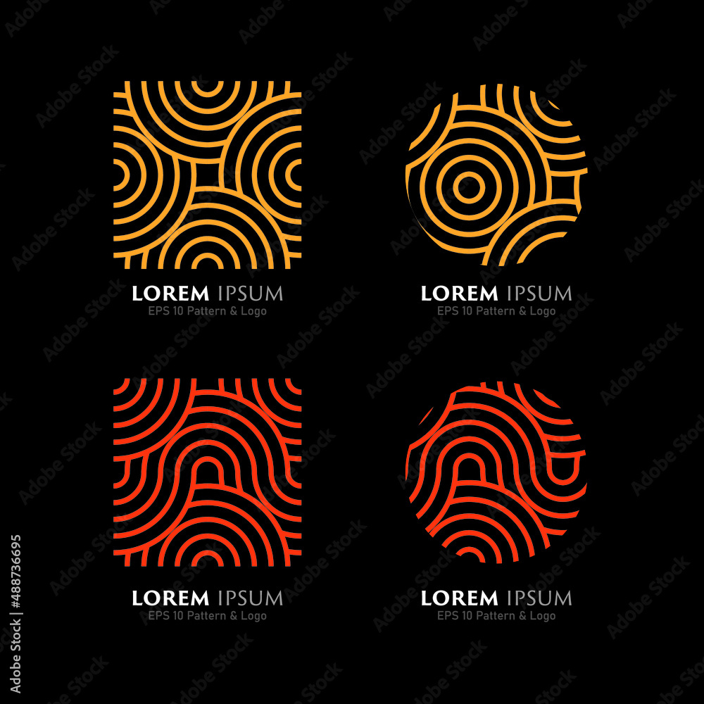 Color circle. Rounded pattern and logo. Color circle. Rounded pattern and logo.