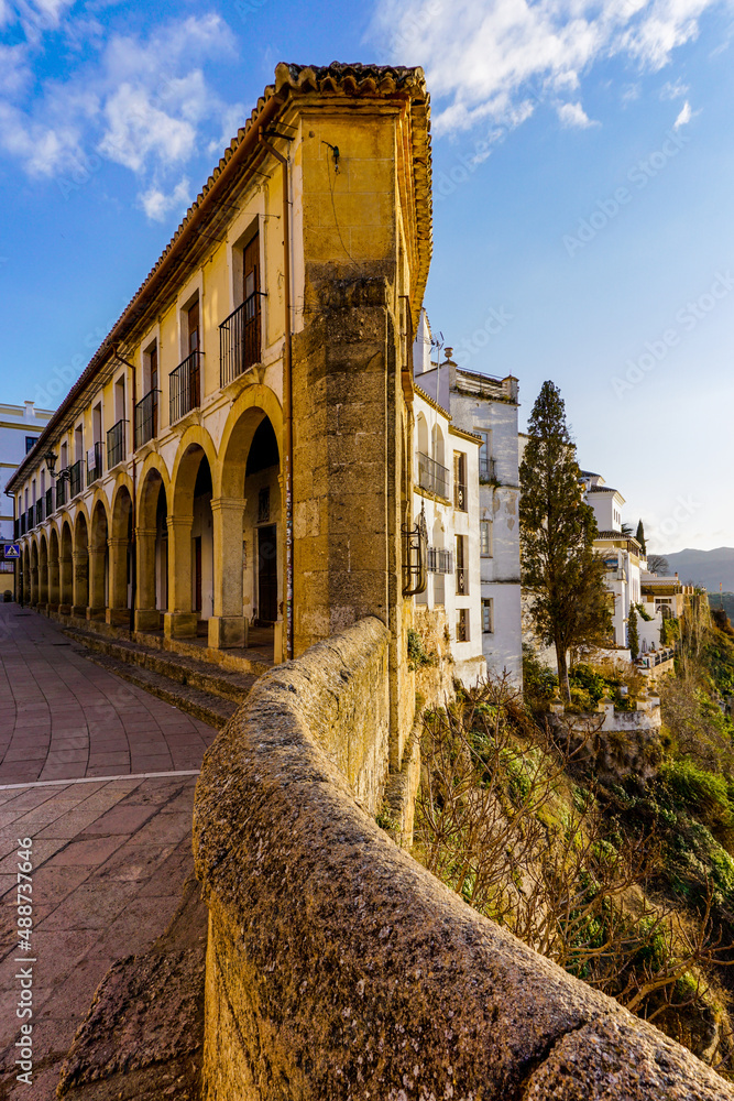 vertical view of the historic old town of Ronda in Andalusia