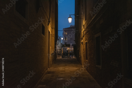 Venice  Italy  by Night  Venetian streets during the night