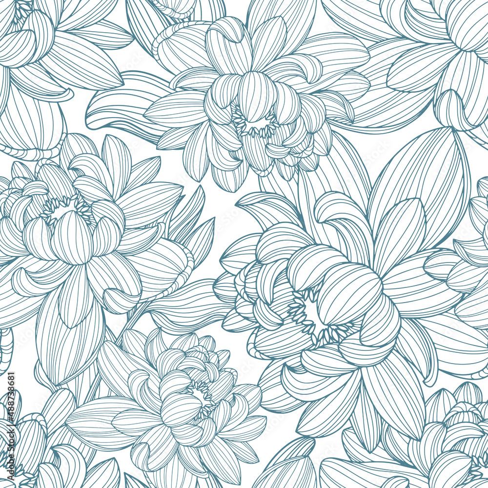 Obraz premium Pattern with flowers. Vector hand drawn