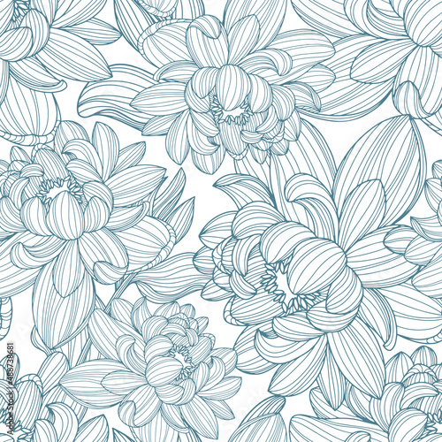 Pattern with flowers. Vector hand drawn