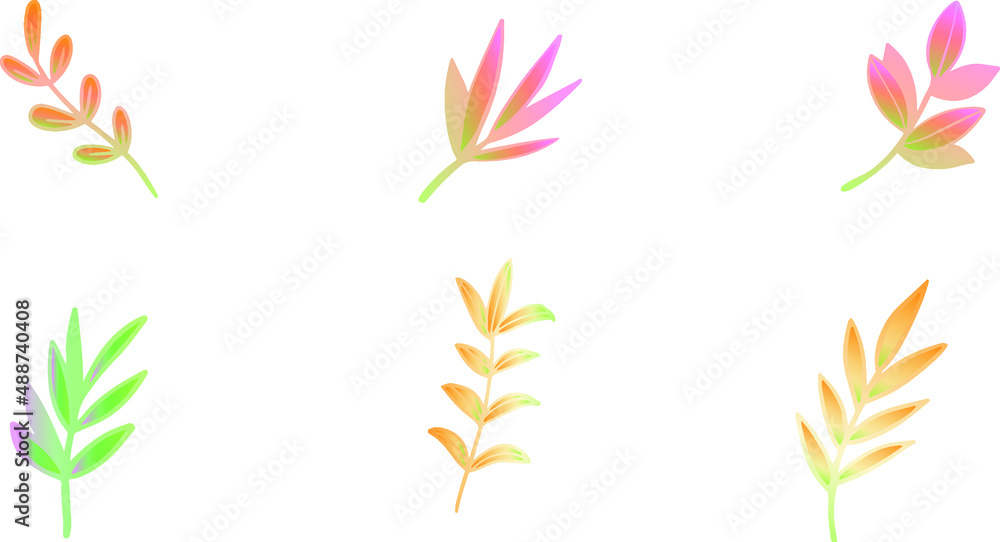 Autumn watercolour flower branches vector