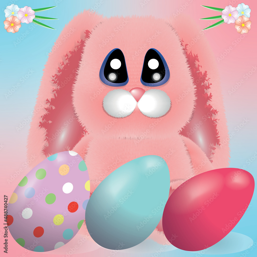 easter bunny with eggs easter bunny with eggs