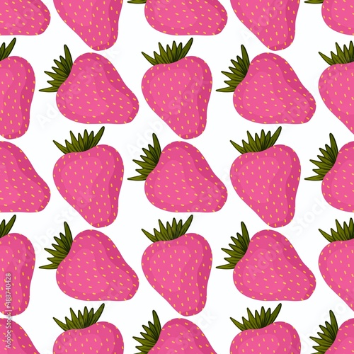 Fruit seamless strawberry pattern for fabrics and textiles and packaging and gifts and cards and linens