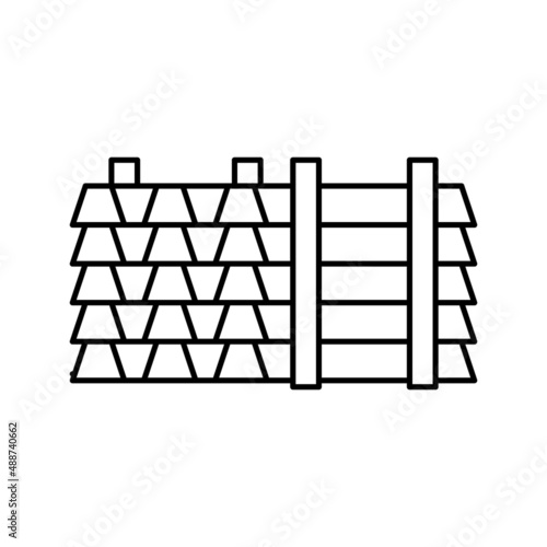 floor beams concrete line icon vector illustration