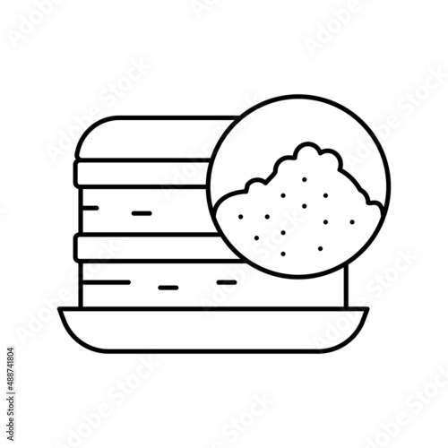 pastry flour line icon vector illustration