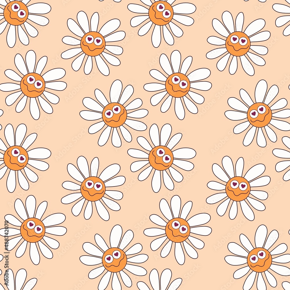Simple floral seamless pattern with flowers for fabrics and cards and linens and kids and wrapping paper Simple floral seamless pattern with flowers for fabrics and cards and linens and kids and wrapping paper