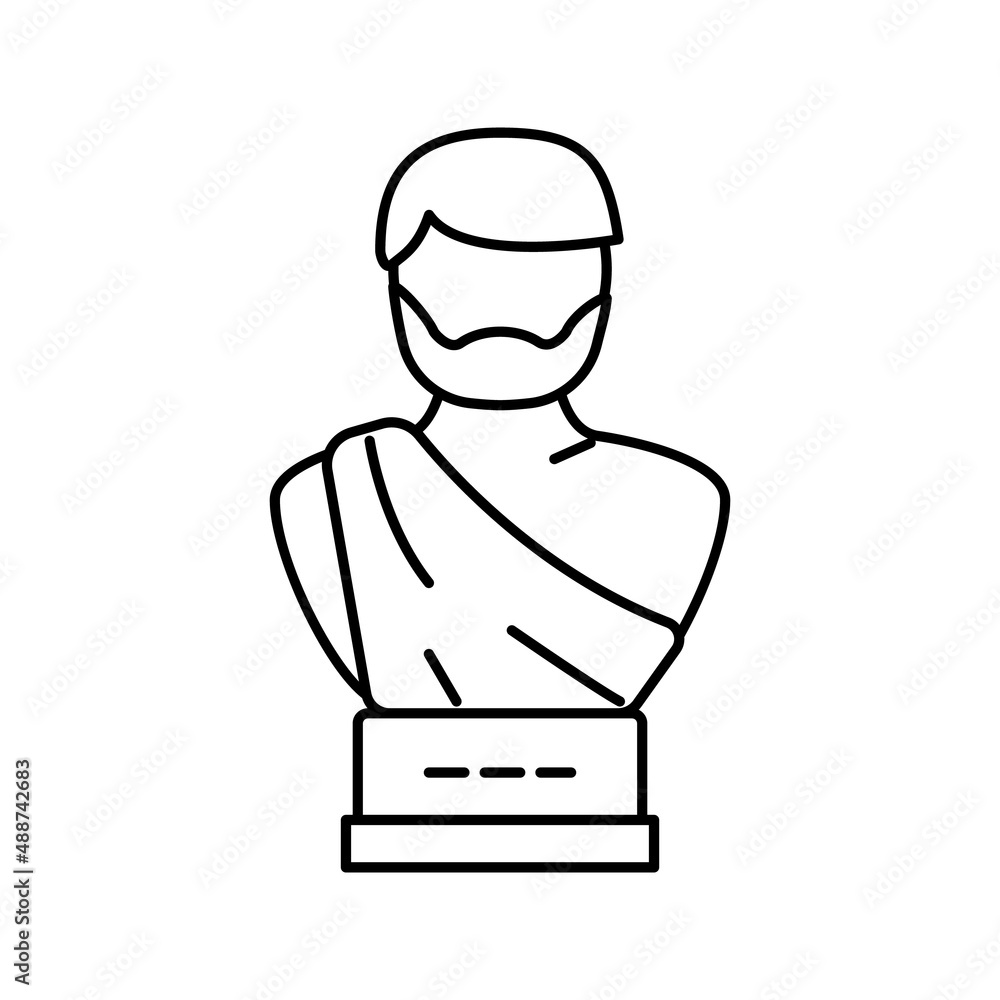 statue ancient rome line icon vector illustration