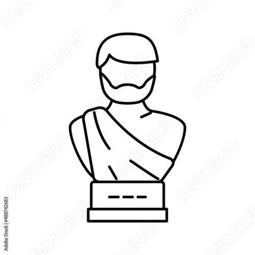 statue ancient rome line icon vector illustration