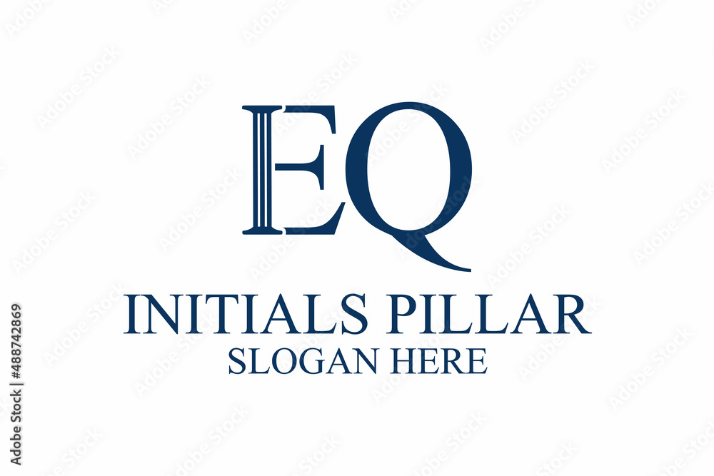 legal pillar logo, initial letter e/q. premium vector legal pillar logo, initial letter e/q. premium vector