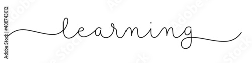 LEARNING black vector monoline calligraphy banner with swashes