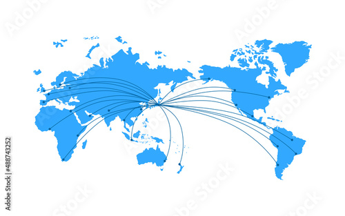 世界地図　ネットワークイメージ　ベクター素材	
