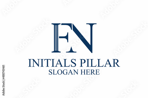 Obraz na płótnie legal pillar logo, initial letter f/n. premium vector w salonie