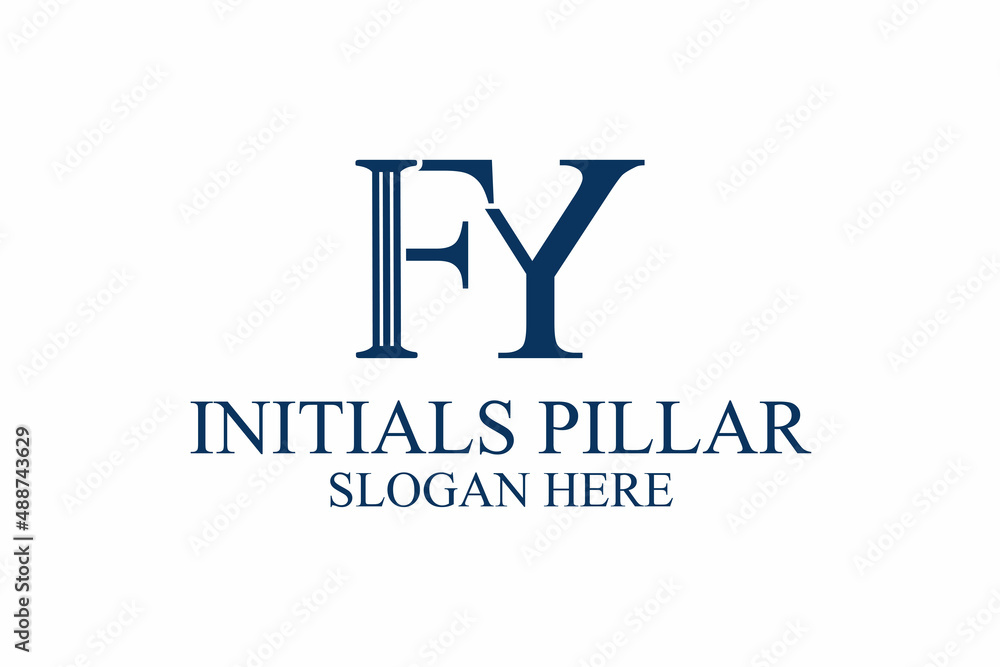 legal pillar logo, initial letter f/y. premium vector legal pillar logo, initial letter f/y. premium vector