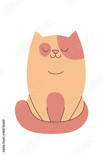 Cute cat character, cartoon style, vector illustration