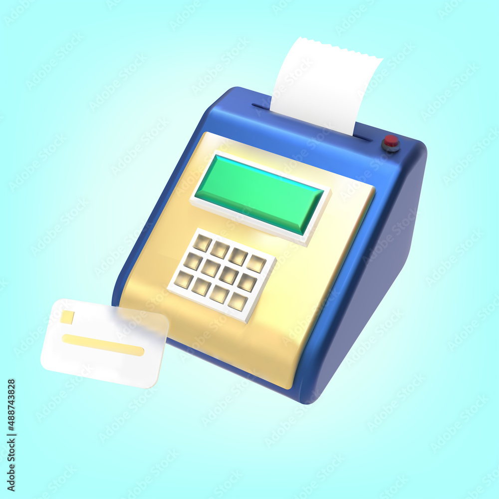 Cash machine and Credit Card realistic 3d vector illustration. Cash machine and Credit Card realistic 3d vector illustration.