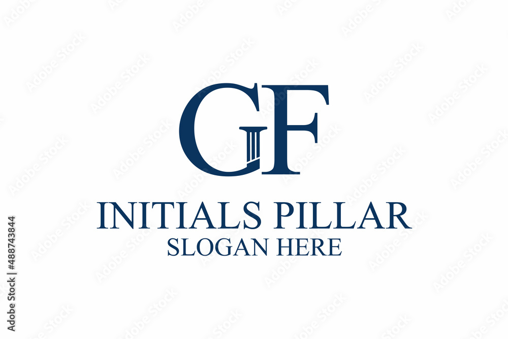 legal pillar logo, initial letter g/f. premium vector legal pillar logo, initial letter g/f. premium vector