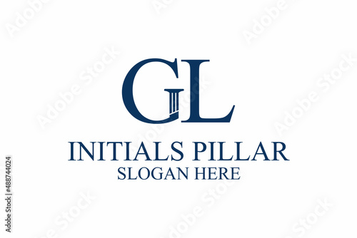 Obraz na płótnie legal pillar logo, initial letter g/L. premium vector w salonie