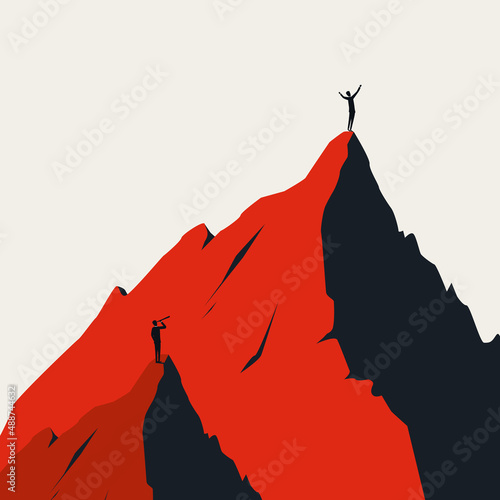 Business competition vector concept. Symbol of victory, succes, win, leader and challenge. Minimal illustration