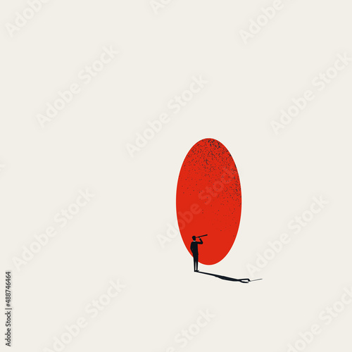 Business vision vector concept. Symbol of future, visionary, leader, career opportunity. Minimal illustration