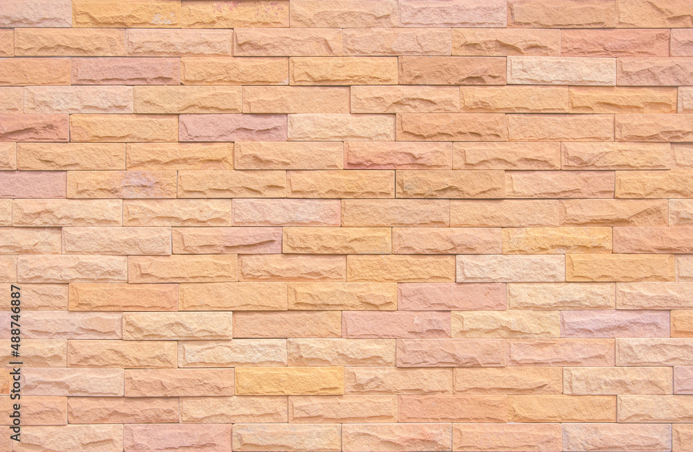 Obraz premium Orange and white brick wall texture background. Brickwork and stonework flooring interior rock old pattern 