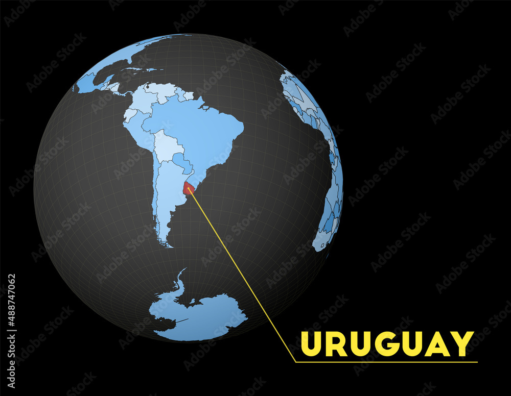 Uruguay On Dark Globe With Blue World Map Red Country Highlighted   1000 F 488747062 Y5mys0pDaIIoWMfKI1UPkGKJwzh60icR 