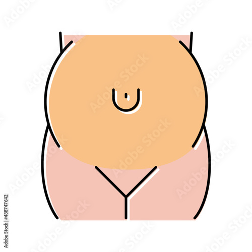 umbilical hernia disease color icon vector illustration