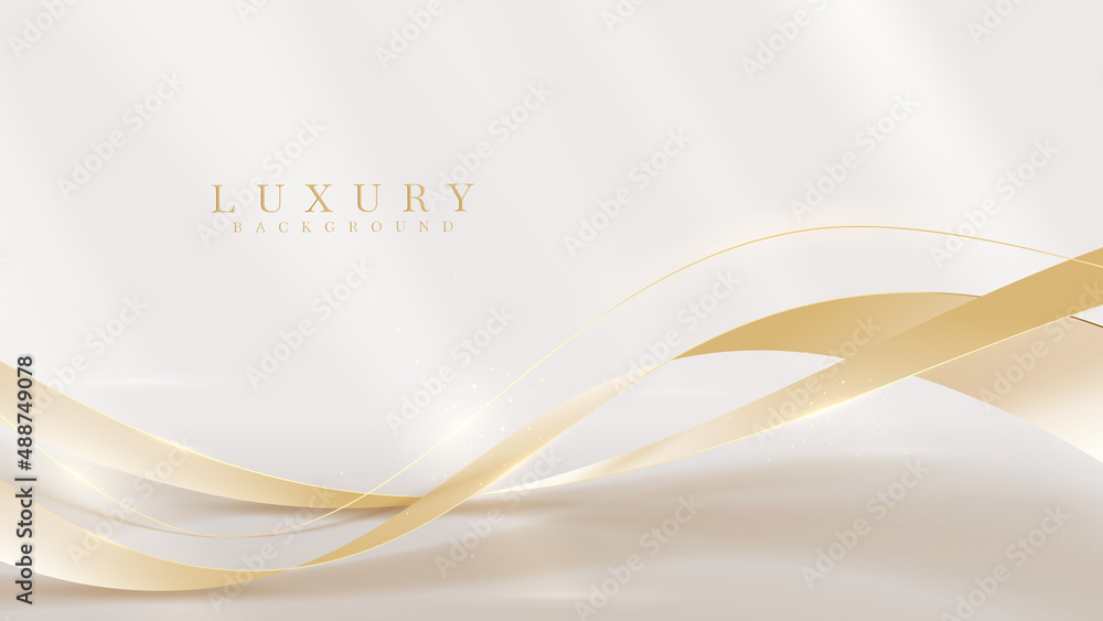 Elegant background with golden ribbon elements and glitter light effect decoration. Elegant background with golden ribbon elements and glitter light effect decoration.