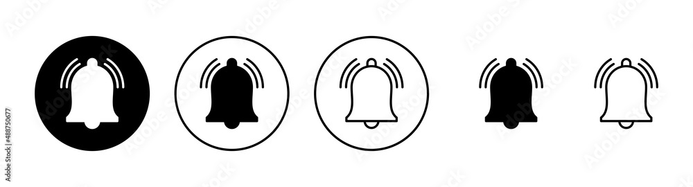 Bell Icons set. Notification sign and symbol for web site design Bell Icons set. Notification sign and symbol for web site design