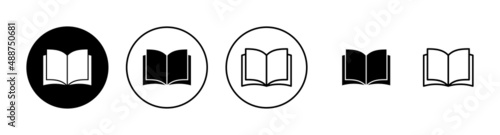 Book icons set. open book sign and symbol. ebook icon