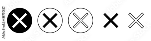 Close icons set. Delete sign and symbol. cross sign