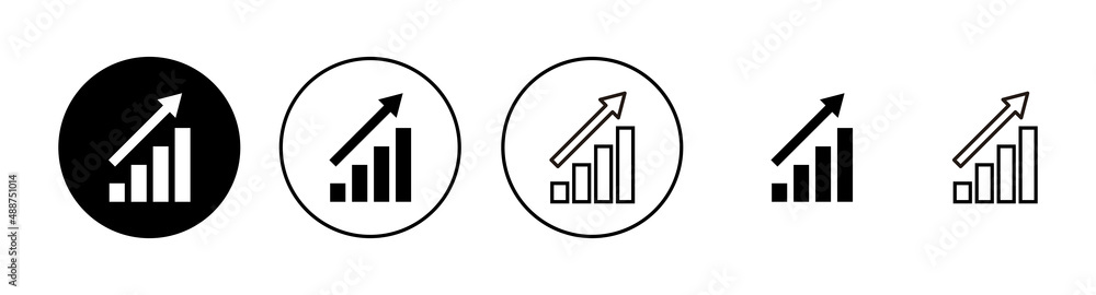 Growing graph Icons set. Chart sign and symbol. diagram icon Growing graph Icons set. Chart sign and symbol. diagram icon