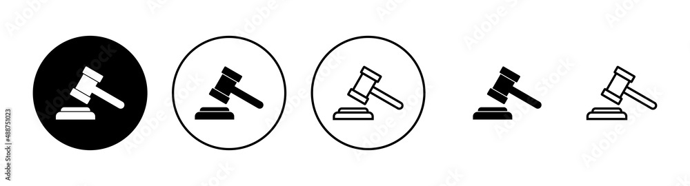 Gavel icons set. judge gavel sign and symbol. law icon. auction hammer Gavel icons set. judge gavel sign and symbol. law icon. auction hammer