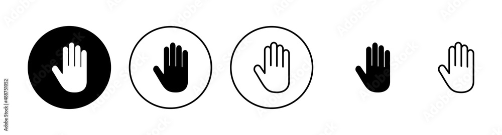 Hand icons set. hand sign and symbol. palm Hand icons set. hand sign and symbol. palm