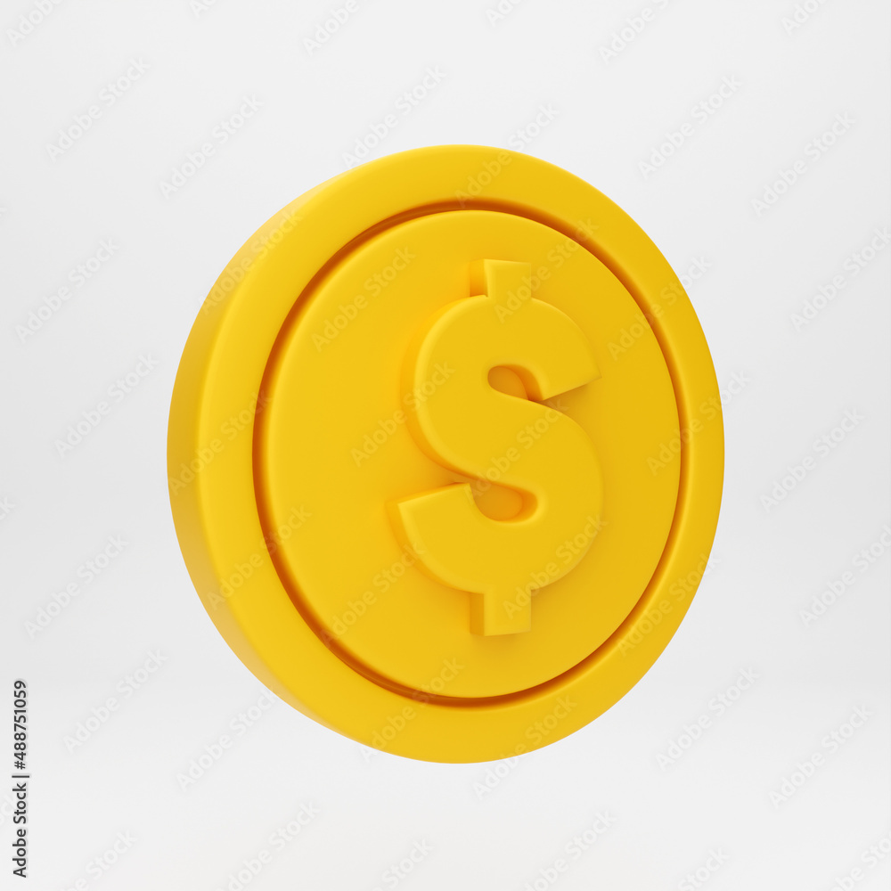 3d cartoon icon coin dollar for mockup template presentation infographic 3d render illustration 3d cartoon icon coin dollar for mockup template presentation infographic 3d render illustration