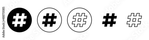 Hashtag icons set. hashtag sign and symbol