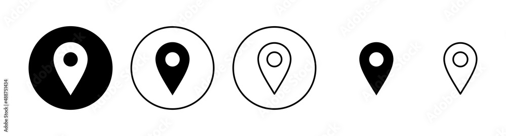Pin icons set. Location sign and symbol. destination icon. map pin Pin icons set. Location sign and symbol. destination icon. map pin
