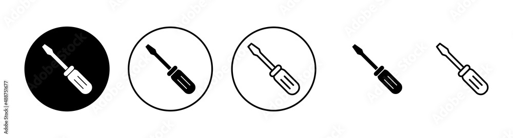 Screwdriver icons set.tools sign and symbol Screwdriver icons set.tools sign and symbol